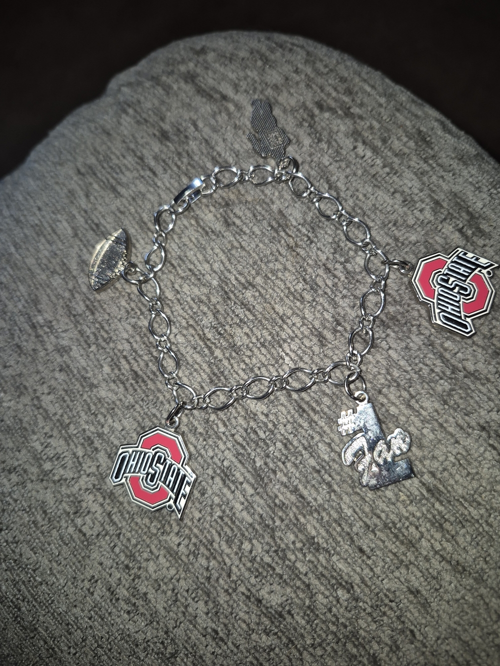 Ohio State University Buckeyes College Football Charm Bracelet Jewelry 8 IN
